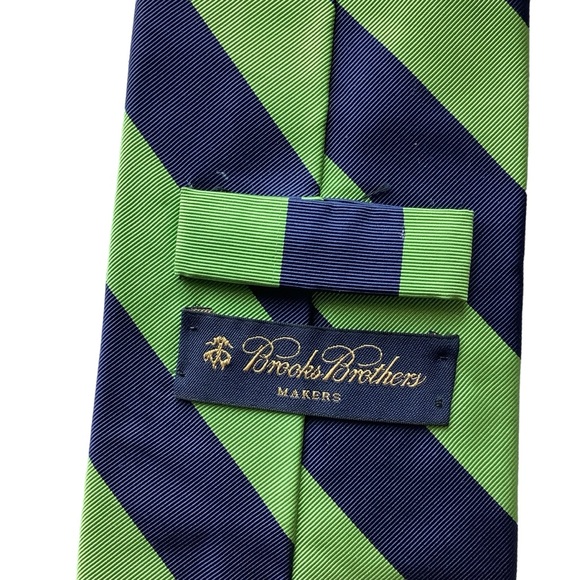 Brooks Brother Makers Silk And Cotton Blend Tie Striped - Picture 6 of 9